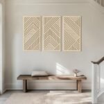 BINCUE Boho Wood Wall Art - 3-Panel 3D Hollow Design for Kitchen, Bathroom, Living Room, and Office Decor - Lightweight Hanging Decor Under $70 - Image 4