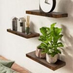 BAYKA Rustic Floating Shelves – Set of 3 Wall Shelves with Metal Brackets for Bathroom, Bedroom, Kitchen, or Living Room – 22lb Capacity, Rustic Brown - Image 6