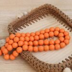 Meplait 39” Wood Bead Garland with Tassels - Boho Chic Farmhouse Decor & Versatile Prayer Beads (Orange) - Image 3