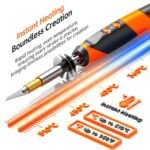 Professional Wood Burning Kit for Pyrography – Complete Tool Set with Accessories for DIY Crafts (Orange) - Image 4