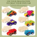 Lenwen 48 Pcs Unfinished Wooden Car Toys for Kids - DIY Craft Projects, Ideal for Parties and Activities - Image 4