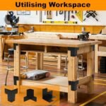 8-Piece Heavy Duty Steel Workbench Bracket Kit for DIY Projects - Image 3