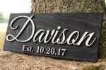 Personalized Custom Wood Sign | Wedding Gift, Last Name Sign, Established Art | Wooden Wall Décor for Bridal Showers & Anniversaries | Under $70 - Image 6