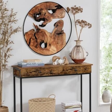 WELLAND Cedar Wood Wall decoration Ornaments, 16" L x 16" W x 1" H Hanging Decoration, irregular shape décor for Home Office, Living Room, Bedroom, Entryway, Bathroom