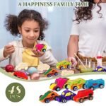 Lenwen 48 Pcs Unfinished Wooden Car Toys for Kids - DIY Craft Projects, Ideal for Parties and Activities - Image 5