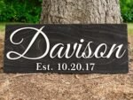 Personalized Custom Wood Sign | Wedding Gift, Last Name Sign, Established Art | Wooden Wall Décor for Bridal Showers & Anniversaries | Under $70 - Image 4