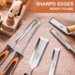 Yunziling 10-Piece Wood Chisel Set with Honing Guide, Sharpening Stone & Pencils – DIY & Professional Carving Tools (6-38mm) - Image 4