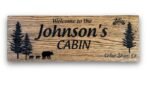 Custom Sign Engraved Solid Wood Oak Sign Perfect for Outdoors or Indoors | Enhancing Any Space With Custom Name Sign | Make's A Great Family Sign Home Signs For Home Decor | Wood Sign (Cabin)