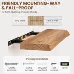 72" Live Edge Elm Wood Floating Wall Shelf with Invisible Bracket – Ideal for Bathroom, Kitchen, or Living Room, Natural Finish - Image 7