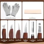 ALIESTFDNO 14-Piece Wood Carving Kit: Complete Whittling Tools Set with 8 Knives & 4 Detail Carving Knives, Plus PU Leather Storage Bag – Perfect for Beginners and Enthusiasts, Under $70 - Image 6