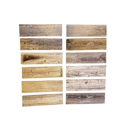 Rockin' Wood Rustic Weathered Reclaimed Wood Planks for DIY Crafts, Projects and Decor (12 Planks - 12" Long)