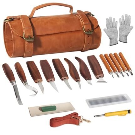 Wood Carving Kit,Carving Knife Set for Beginners,and Adults,Wood Carving Tools,Whittling Knife Set,Wood Whittling Set for Hobbies, Carving Set,Hook Knife,Spoon Carving Knife Suitable，Gift
