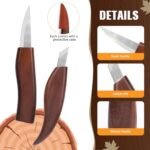 ALIESTFDNO 14-Piece Wood Carving Kit: Complete Whittling Tools Set with 8 Knives & 4 Detail Carving Knives, Plus PU Leather Storage Bag – Perfect for Beginners and Enthusiasts, Under $70 - Image 5