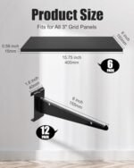 Alffun 6-Pack Grid Wall Shelves with Metal Brackets – 16" x 6" Heavy-Duty Wooden Storage Solution for Garage, Workshop, and Kitchen – Affordable Under $70! - Image 2