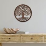 JFY Designs Formosus Tree of Life | 12” Round Handcrafted Wooden Wall Plaque | Farmhouse Decor for Home or Office | Burnt Natural Finish - Image 8