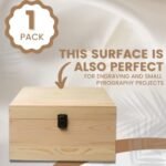 Large Unfinished Wooden Box (10.8"x7"x8"x5.7") with Hinged Lid & Clasp for DIY Crafts – Perfect for Staining, Painting, or Wood Burning - Image 7