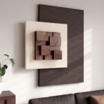Large 3D Wood Textured Abstract Wall Art - Modern Beige and Brown Geometric Decor for Living Room, Hallway, Dining Room, Bedroom, and Office - Minimalist Aesthetic Under $70 - Image 3