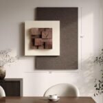 Large 3D Wood Textured Abstract Wall Art - Modern Beige and Brown Geometric Decor for Living Room, Hallway, Dining Room, Bedroom, and Office - Minimalist Aesthetic Under $70 - Image 4