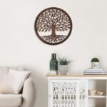 JFY Designs Formosus Tree of Life | 12” Round Handcrafted Wooden Wall Plaque | Farmhouse Decor for Home or Office | Burnt Natural Finish - Image 7