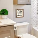 Rustic Farmhouse Bathroom Decor - Adorable 'Hello Sweet Cheeks' Wooden Sign, Humorous Wall Plaque for Restroom & Toilet Shelves, Perfect for Home or Apartment Under $70 - Image 5