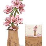 Wowood 3D Flower Wooden Puzzles for Adults-Sakura, DIY Wooden Flowers Model Kit Building Set Crafts for Adults to Build, Botanical Collection/Ideal Creative Gift Ideas/Housewarming (113PCS)