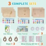 JMMICO 3-Pack Birdhouse Kits for Kids Ages 8-12 - Wooden DIY Painting Arts and Crafts, Build & Decorate Birdhouses and Wind Chimes for Summer Fun, Great DIY Gift for Boys and Girls Under $70 - Image 6