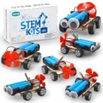STEM Science Kits for Kids Age 8-12, 6 Set Wind-Powered Cars Science Experiments 6-8 8-10, Wood Building Crafts Kit for Boys Girls, School Classroom STEM Projects Toys Gifts for 6 7 8 9 10 12 Year Old