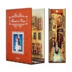 Tonecheer DIY Book Nook Kit for Adults, 3D Wooden Puzzle Bookend Bookshelf Insert Library Decor, Booknook Miniature House Kit with Body Motion Sensor LED Light (Travel in Venice)