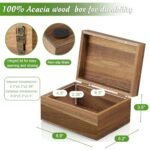 DRASTAR Acacia Wood Keepsake Box - Hinged Lid Memory Box, Jewelry Storage & Decorative Card Holder (3x5, 4x6) - Perfect Bridal Shower Gifts Under $70 - Image 3