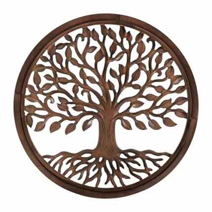 JFY Designs Formosus Tree of Life | Wall Plaque | Wall Medallion | Wall Hanging | Wooden Wall Art | Handcrafted Farmhouse Wall Decor | Decorative for Your Office or Home | Round | 12X12” / Burnt Natural