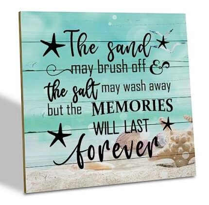 Wooden Beach Sign - Ocean Themed Decor for Home or Beach House