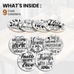 ANATTASOUL 9-Pack Colorful Wooden Coasters - Non-Slip Drink Mats for Home, Office, and Bar Decor (3.9”) - Image 4