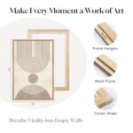 Framed Boho Neutral Abstract Wall Art Set - 3 Mid Century Modern Prints for Living Room, Minimalist Geometric Canvas Decor for Dining Room, Bedroom, Hallway, Office - 16x24 In, Under $70 - Image 5