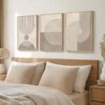 Framed Boho Neutral Abstract Wall Art Set - 3 Mid Century Modern Prints for Living Room, Minimalist Geometric Canvas Decor for Dining Room, Bedroom, Hallway, Office - 16x24 In, Under $70 - Image 3